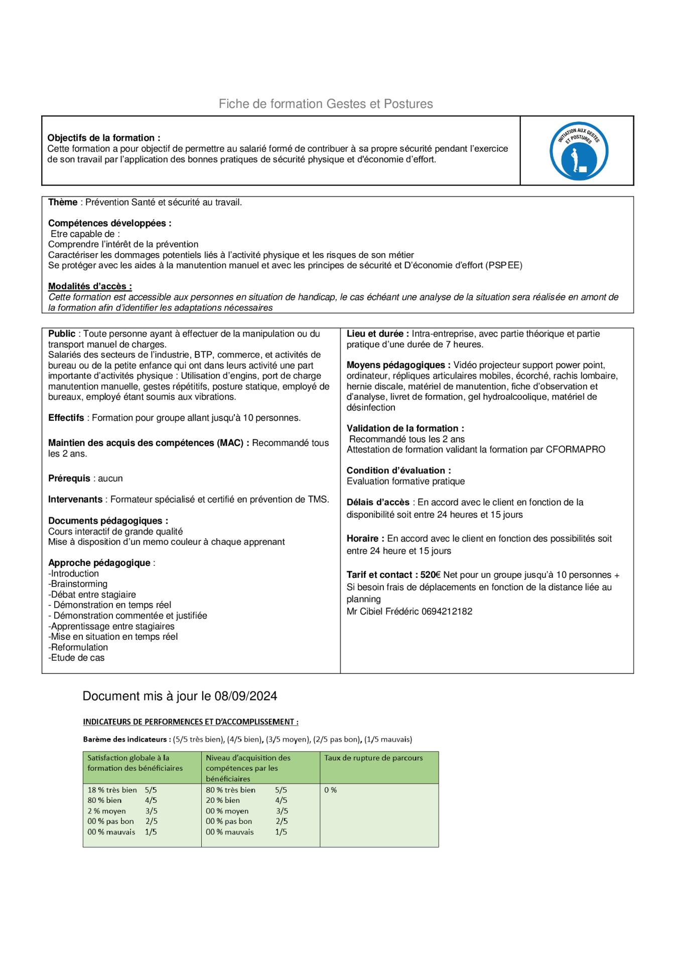 Fiches formations gestes et postures 1